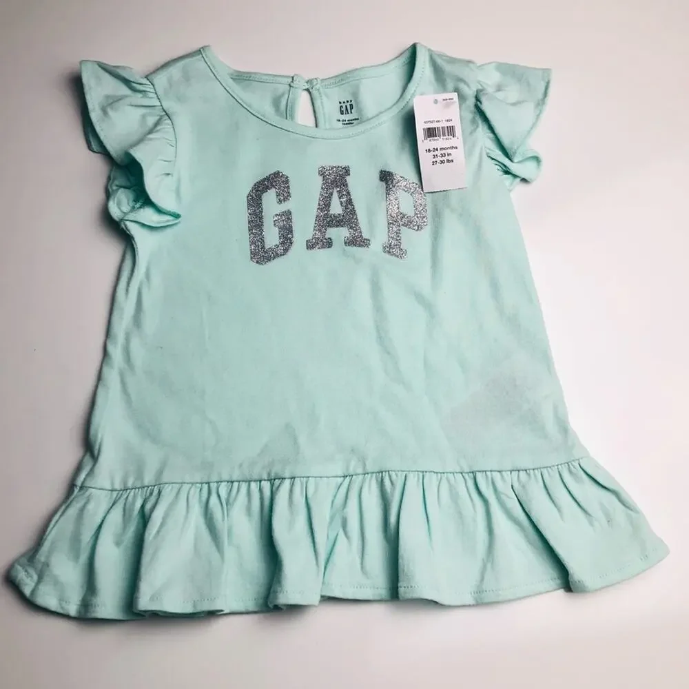 Baby Gap Mint Green Baby Graphic Top Sz 18-24M